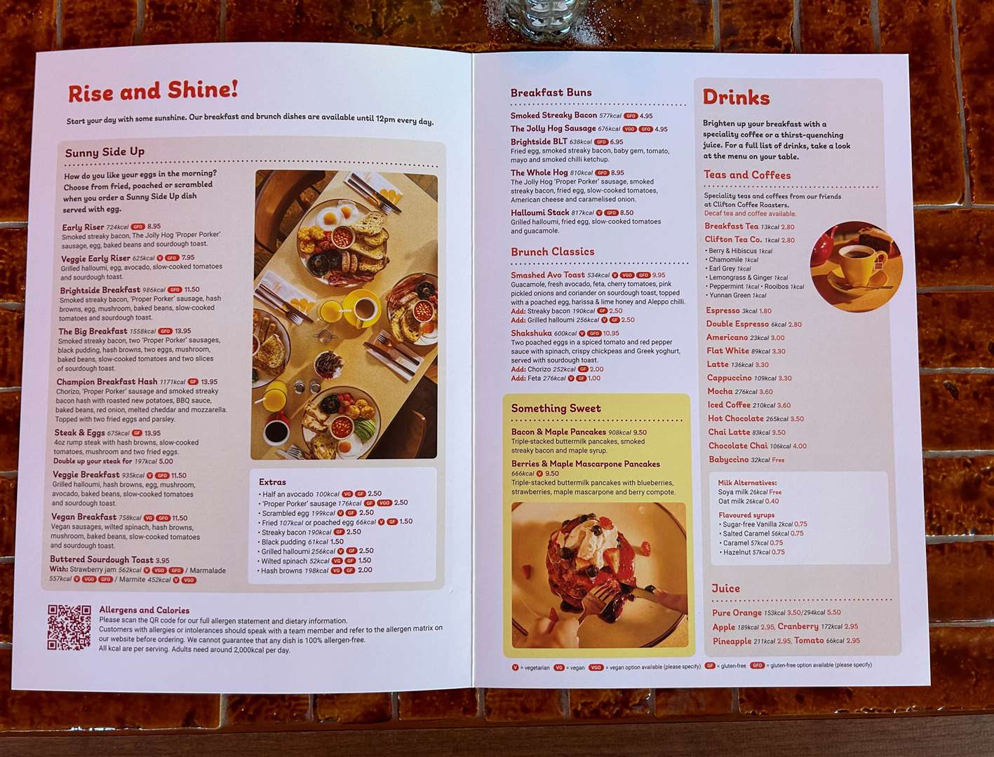 The rise and shine menu
