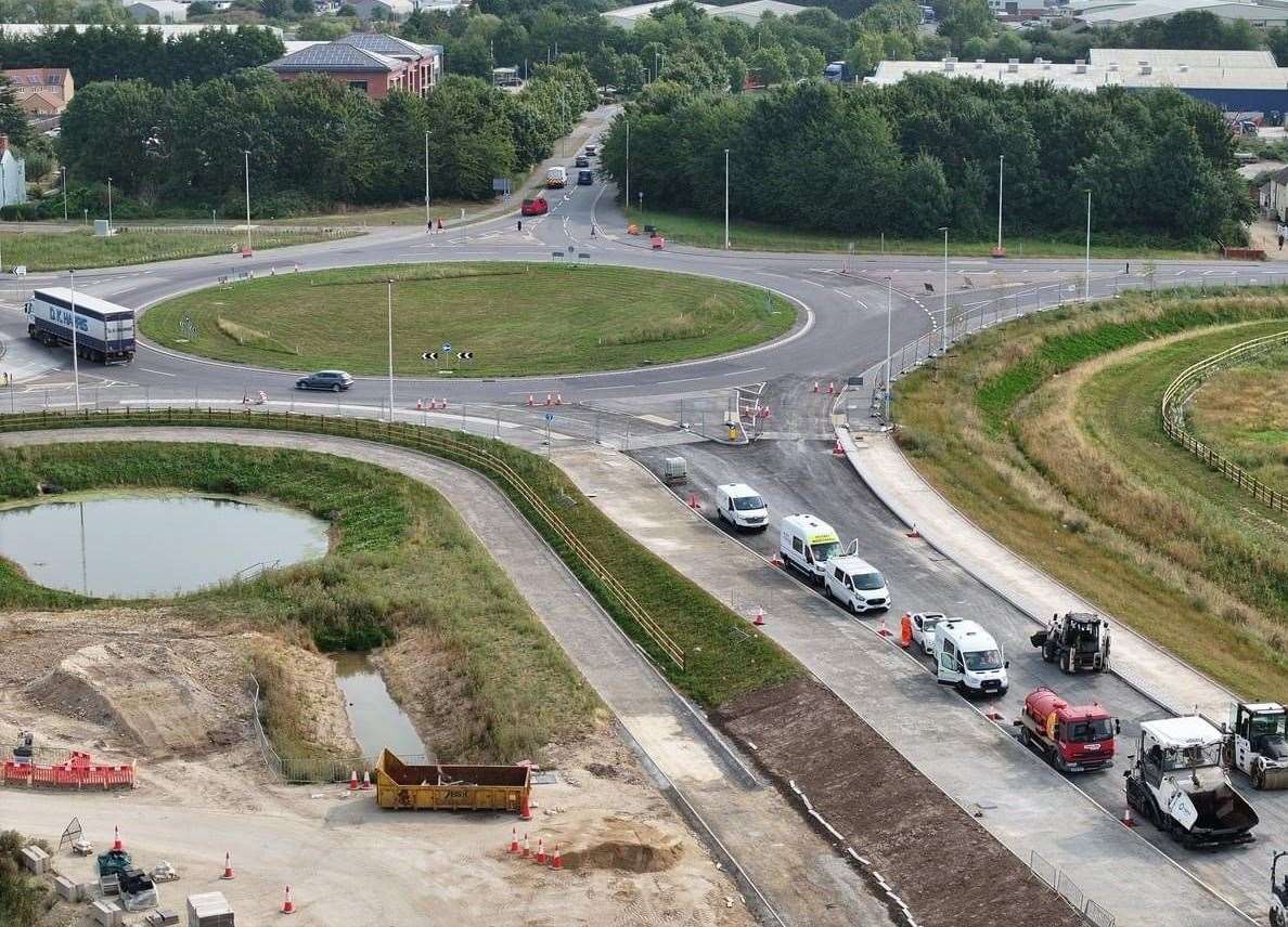 The new Spalding Road roundabout. Photo: Lincolnshire County Council