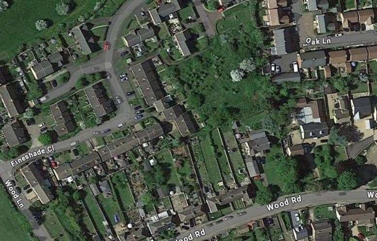 The green space between Daleswood Rise and Wood Road which can now be built on. Photo: Google Maps