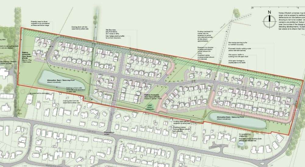 150 proposed homes on Corn Lane, Fiskerton.