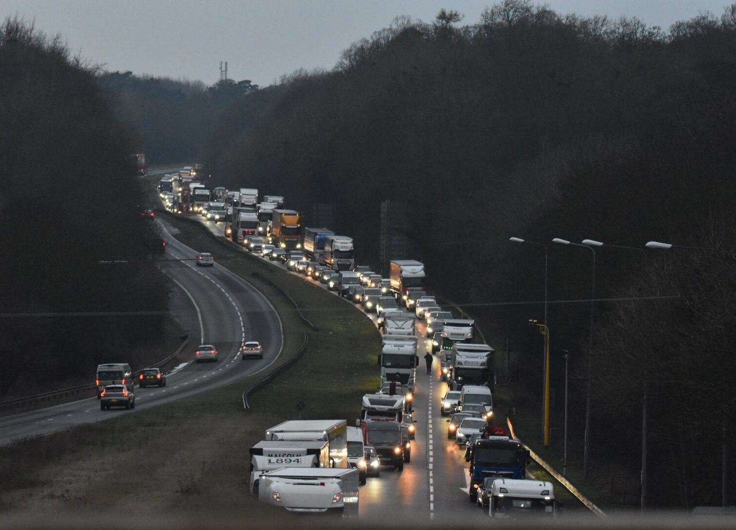 Queues on the A1 southbound. Photo: RSM Photography
