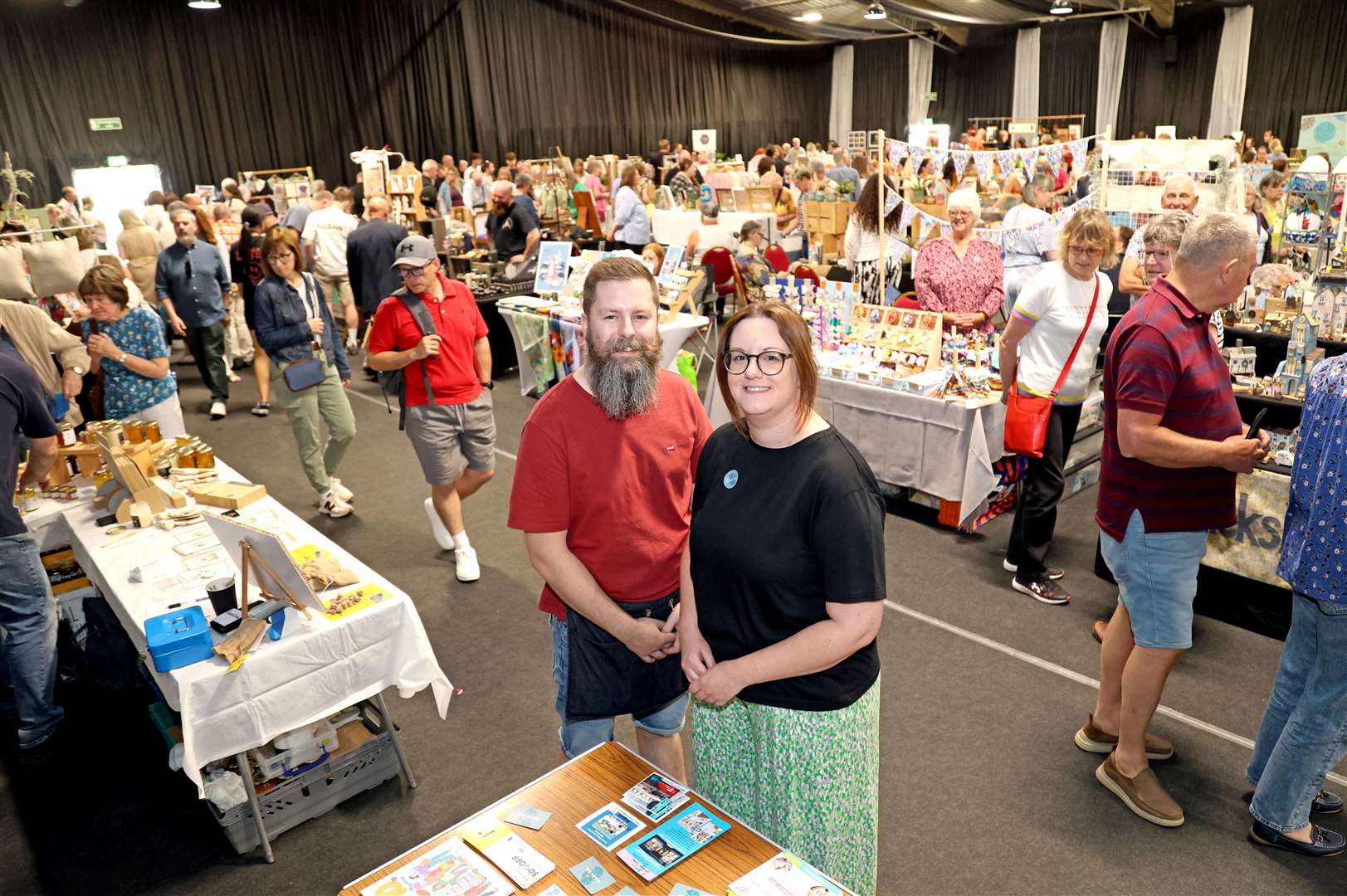 Lee Riches and organiser Jodie Mason of Lincolnshire Makers, were very pleased with the exhibitors and turnout at the summer event at Springfields PHOTO: PAUL MARRIOTT