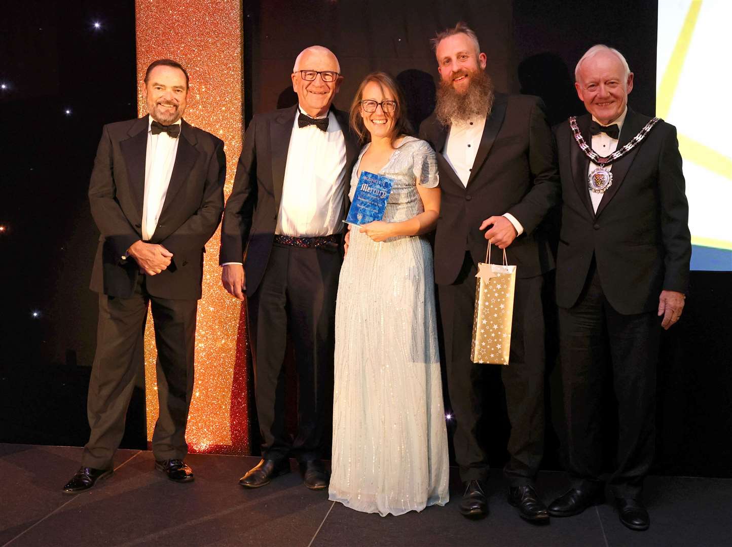 The 2024 Rutland & Stamford Mercury Business Awards, Rutland Hall Hotel, Rutland, on September 27, 2024. Two Chimps Coffee won Small Business of the Year, sponsored by South Kesteven District Council. Photo: Paul Marriott