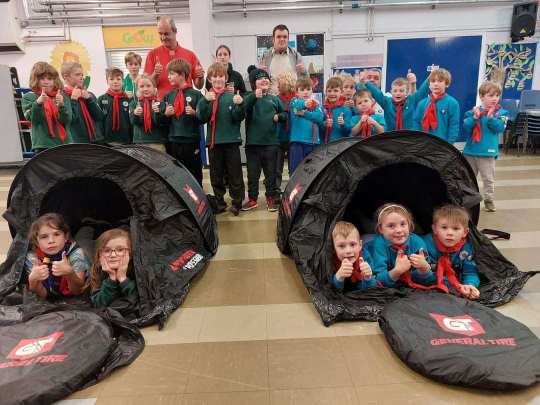 Castle Car Care and General Tire donated tents to North Luffenham Beavers and Cubs Group