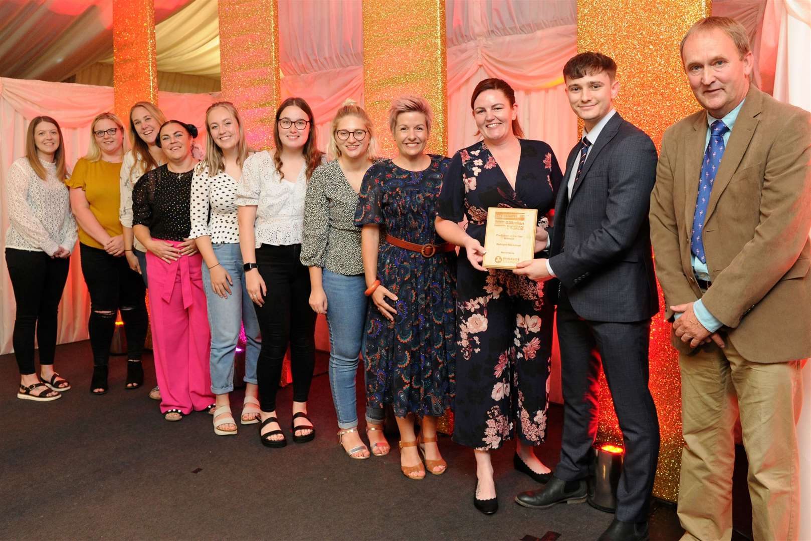 BeBright Pre-School staff celebrate winning a Lincolnshire Free Press and Spalding Guardian education award