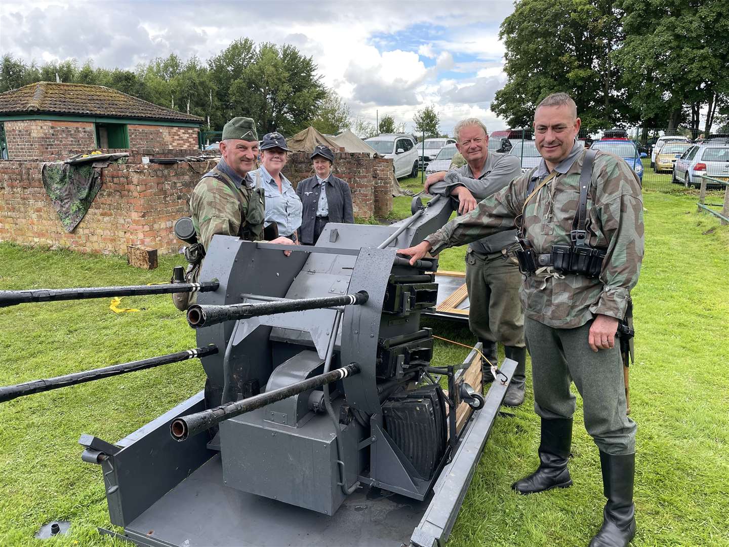 German anti-aircraft gun and crew