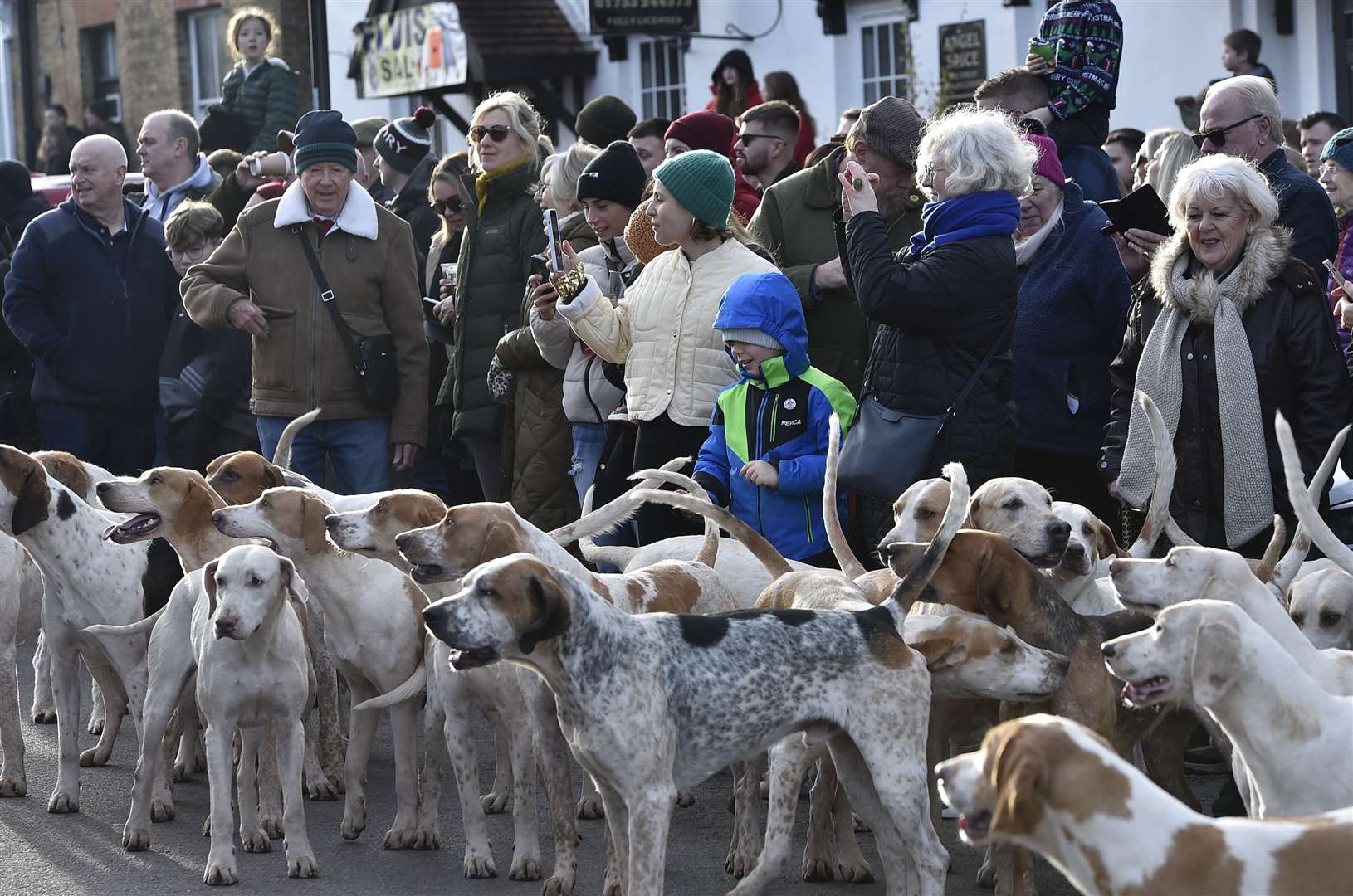 Hundreds of people gathered at Exton Park