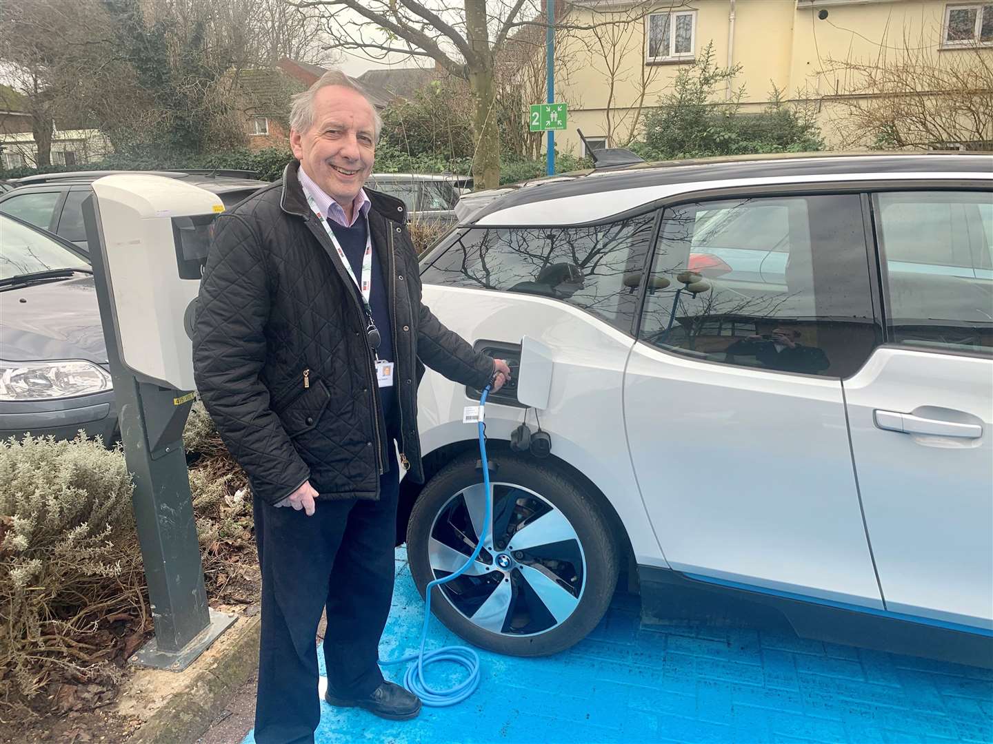 Councillor Anthony Casson, South Holland District Council; Sam Illsley, Vattenfall with one of the new charging points at Priory Road. (26381776)