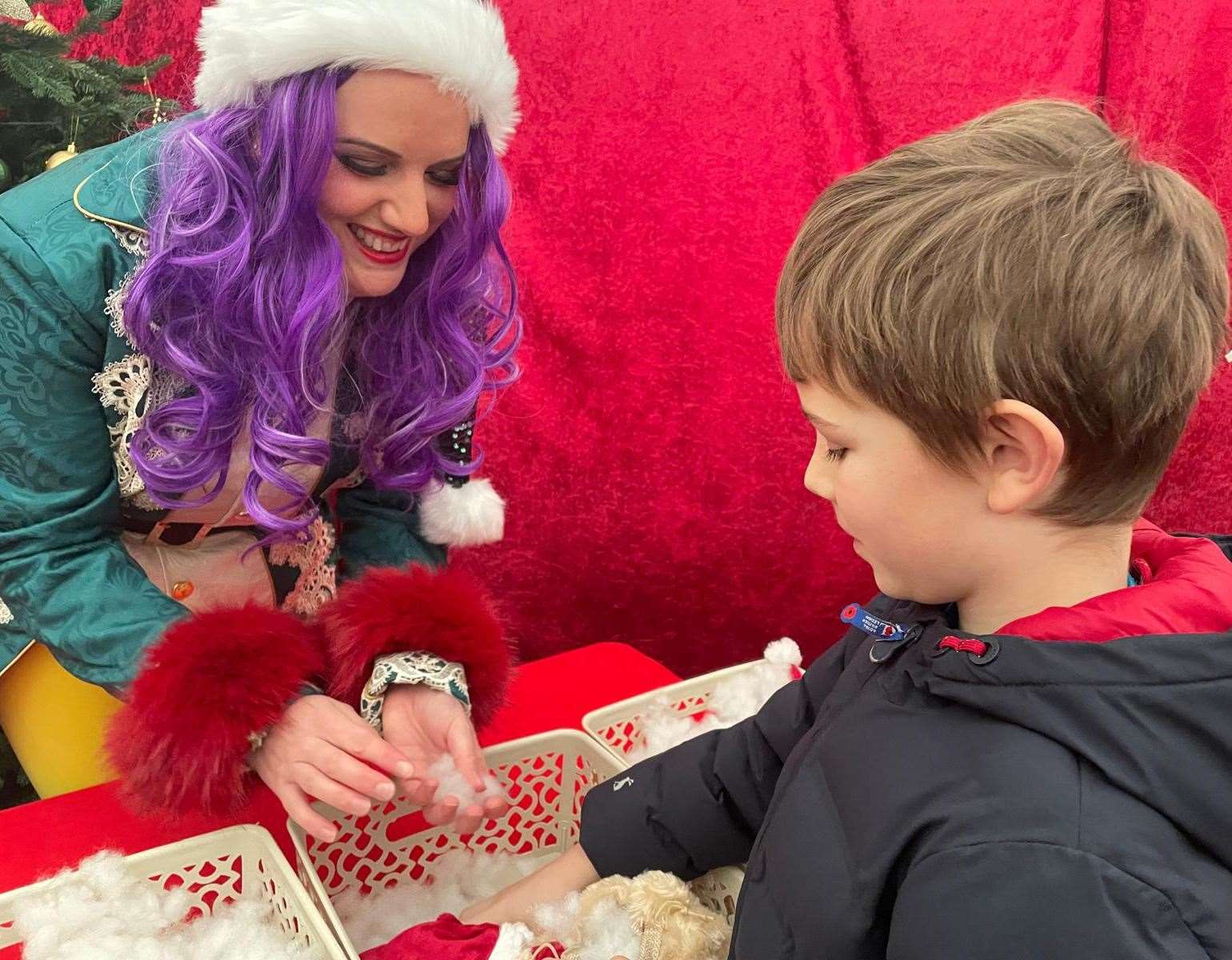 Helping the elves in Santa's Toy Factory