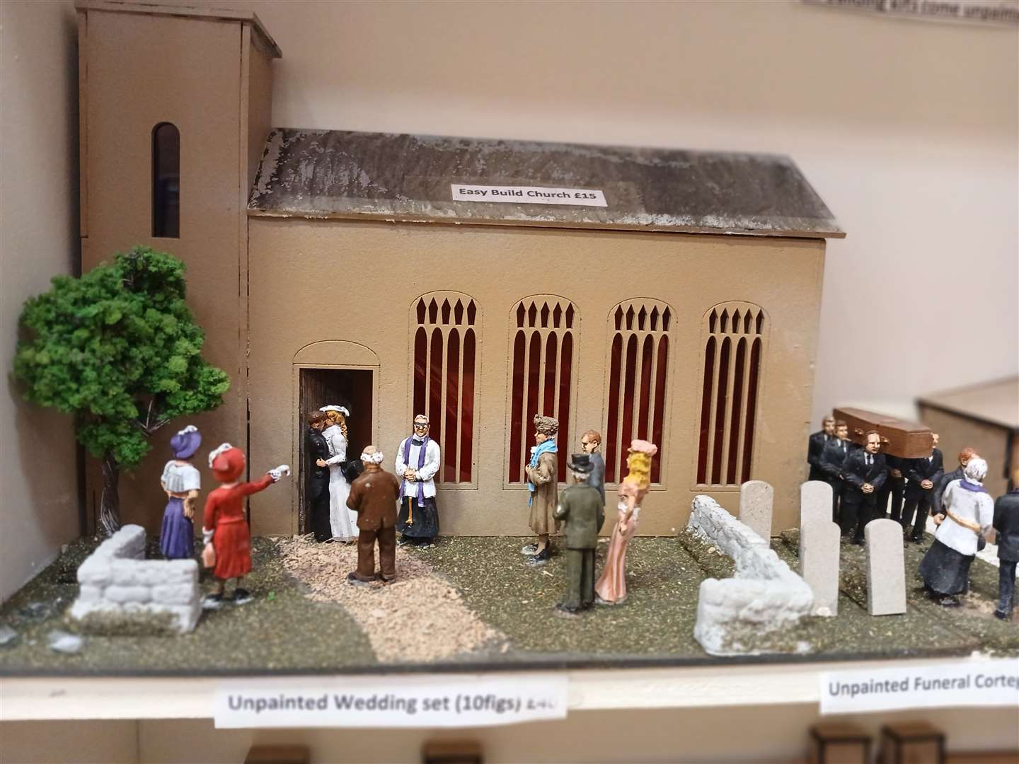 Whole scenes were available to buy, including this one of a wedding ceremony
