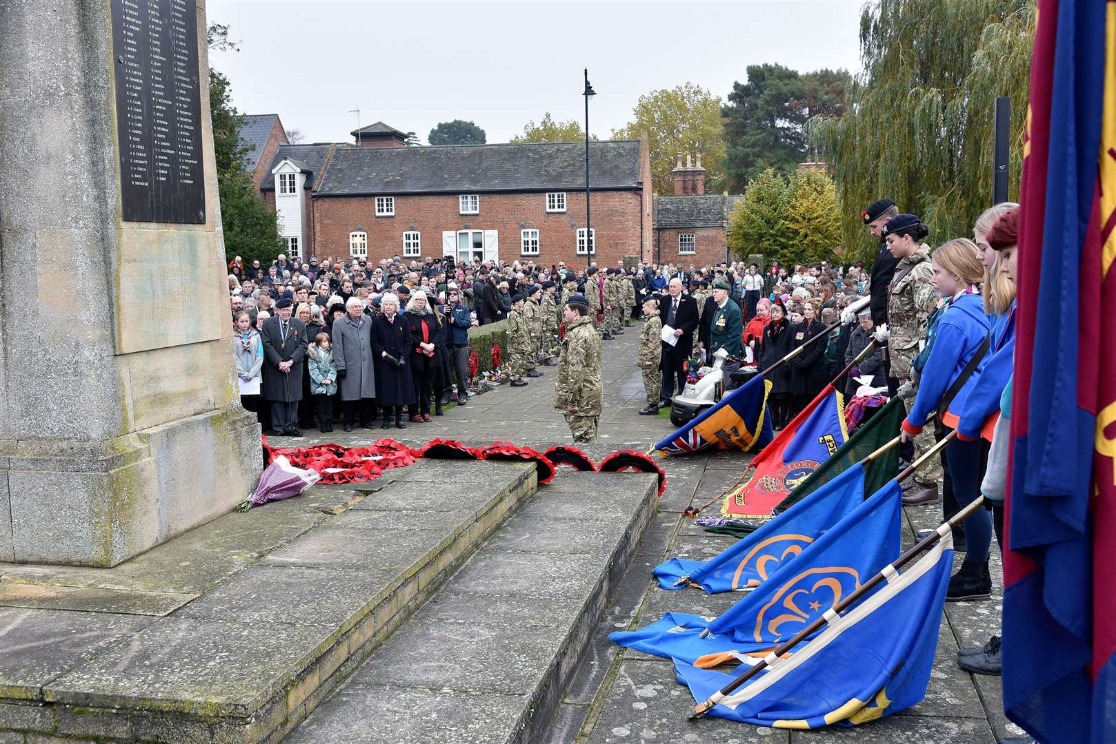 Scouts and guides play an important role at the Remembrance Day parade