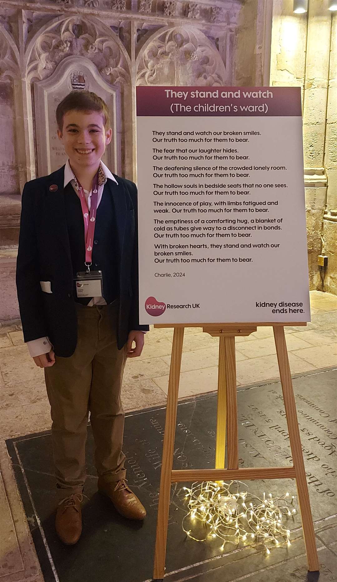 Charlie is raising awareness for organ donation