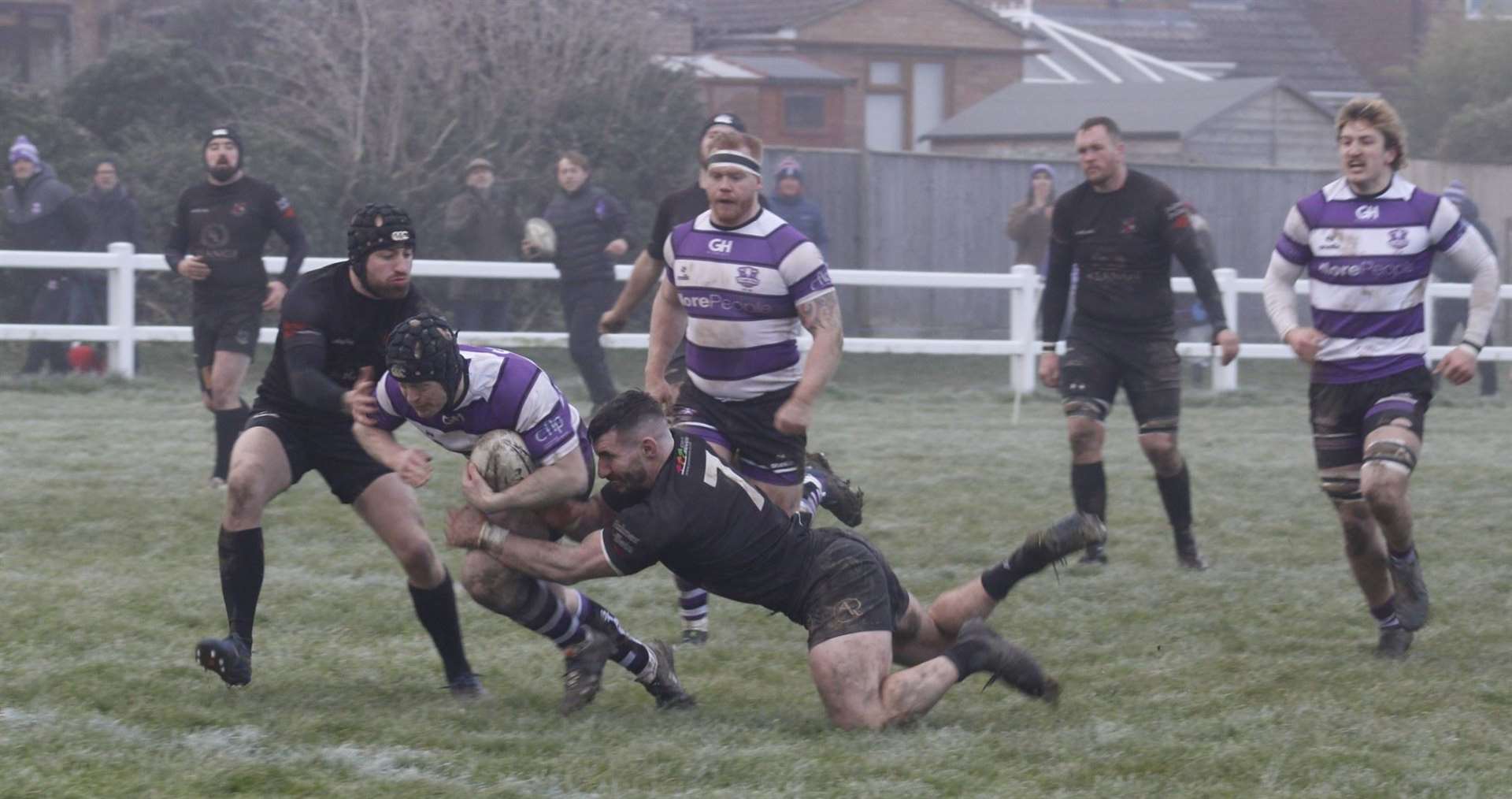 Action from Stamford's home defeat to Daventry. Photo: Darren Dolby