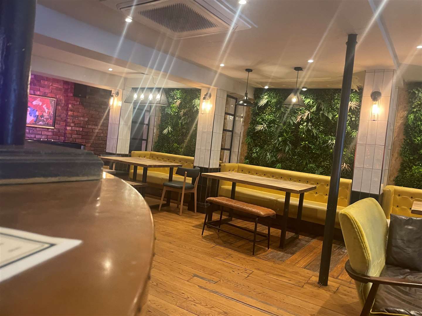 A Love Island vibe with the faux foliage