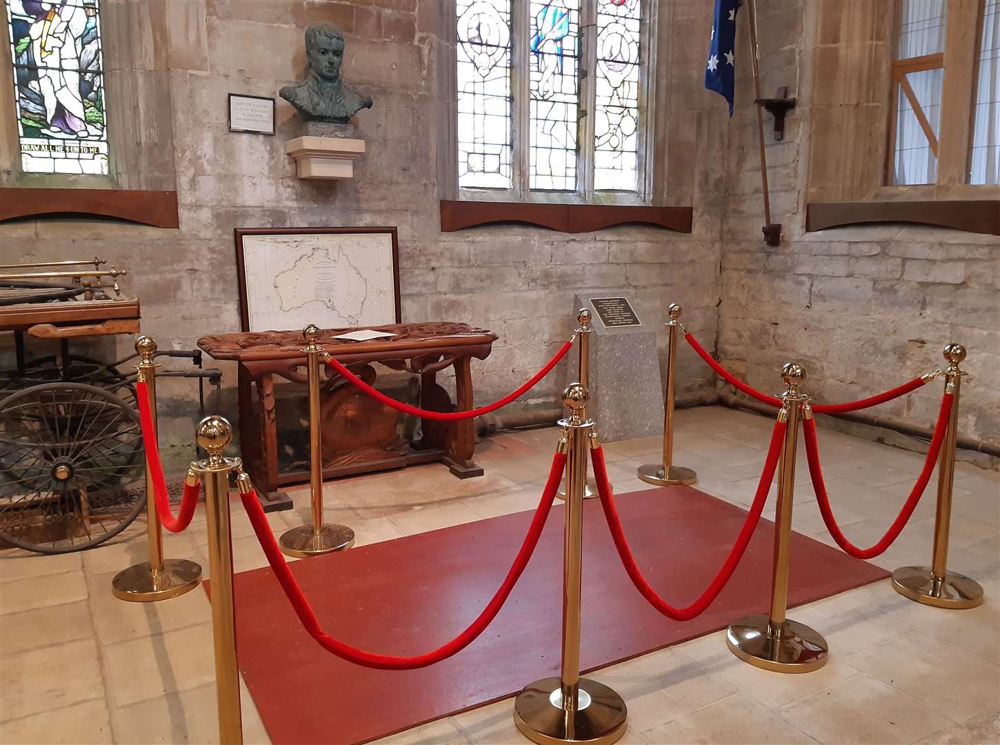 Matthew Flinders Corner in St Mary and the Holy Rood Church in Donington. Preparation work has already started to create the grave for the explorer