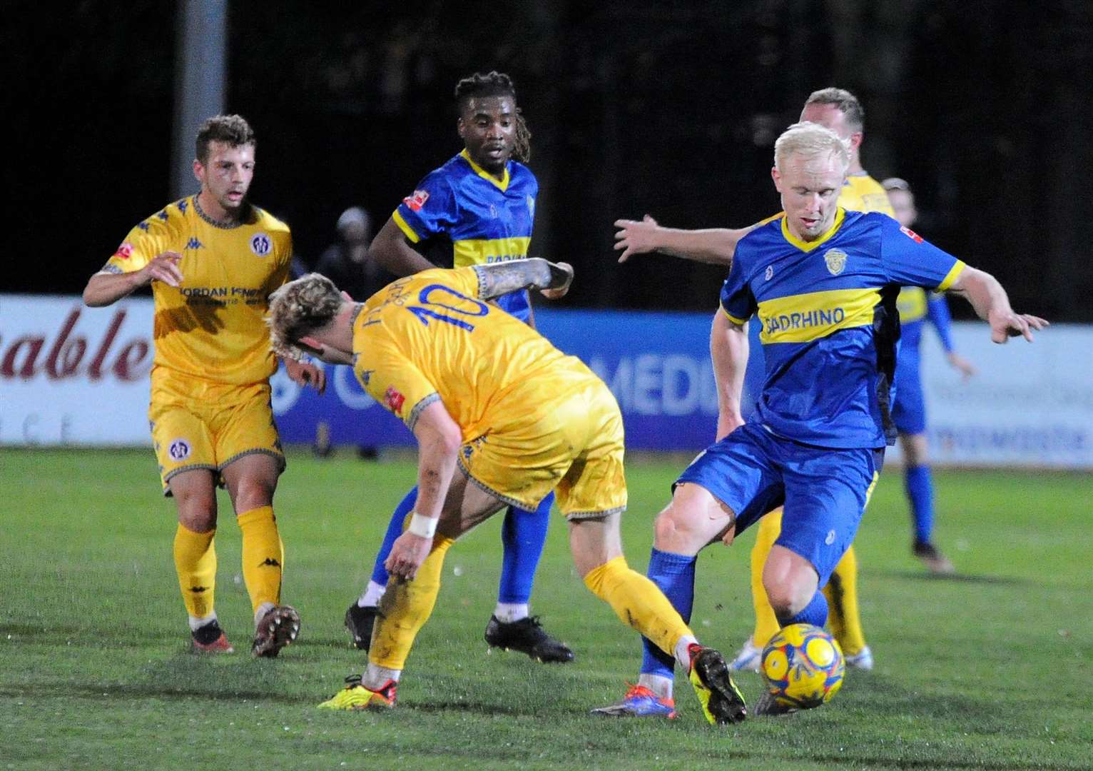 Action from Spalding's home defeat to Leiston. Photo: Chris Lowndes