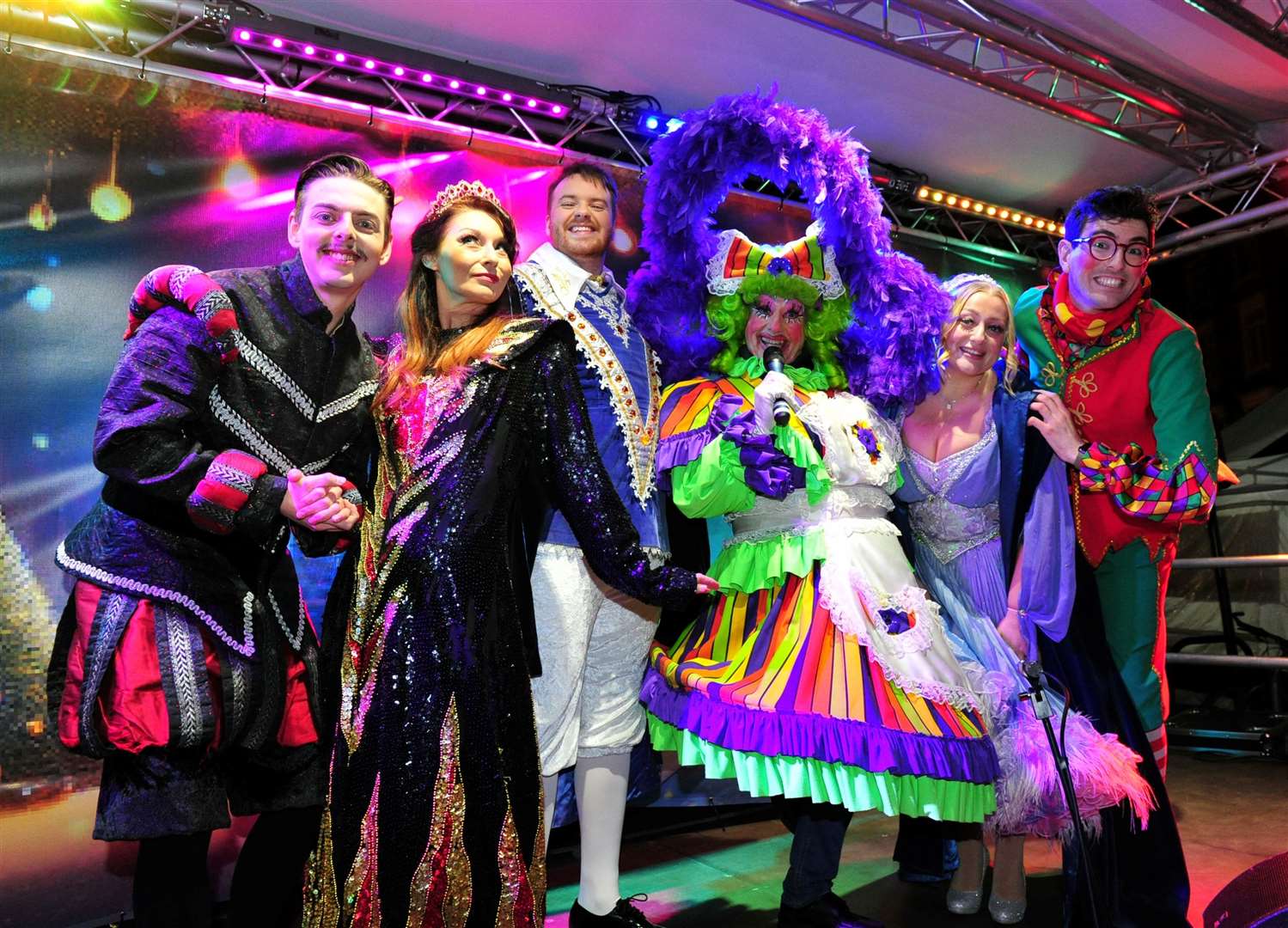 This year's pantomime cast made an appearance Photo: Chris Lowndes