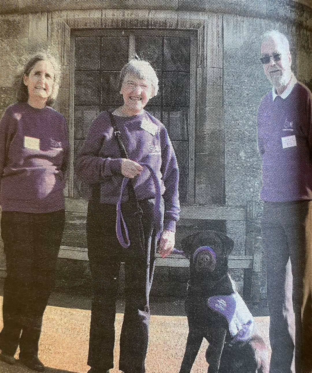 From left - Denise Taylor, Kathleen Hodkinson, Utah's puppy parent, Utah as an adult dog and John Taylor 10 years ago.