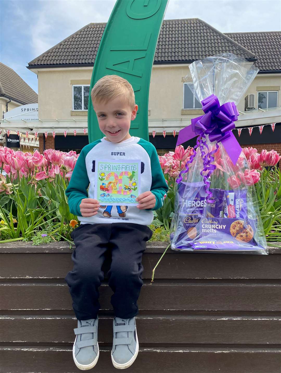 Charlie, 5, won a Cadbury Outlet chocolate hamper in third place