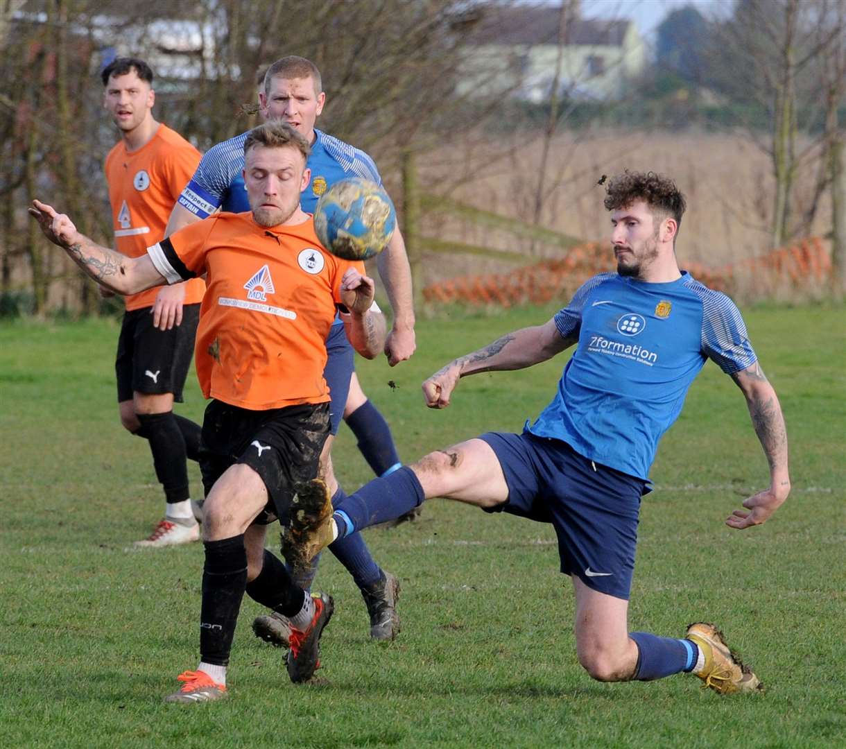 Action from Stamford Bels' draw at Whaplode Drove Rovers on Saturday. Photo: Chris Lowndes