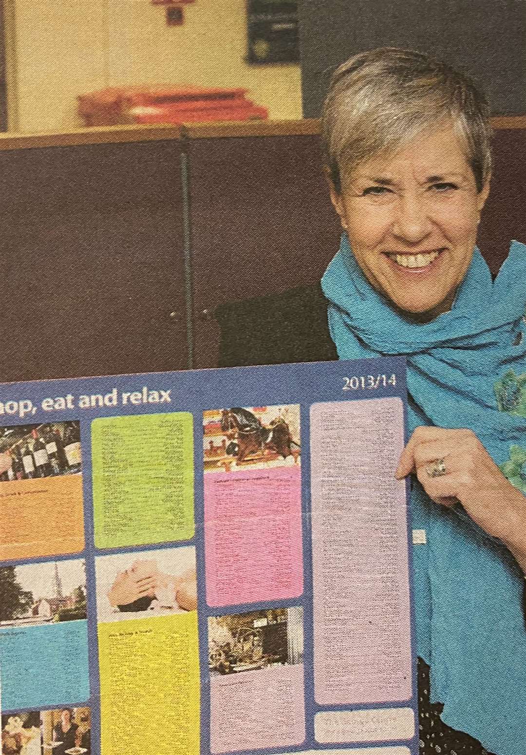 South Kesteven District Council's portfolio holder for grow the economy Frances Cartwright with the new Shop Local Map for Stamford 10 years ago.