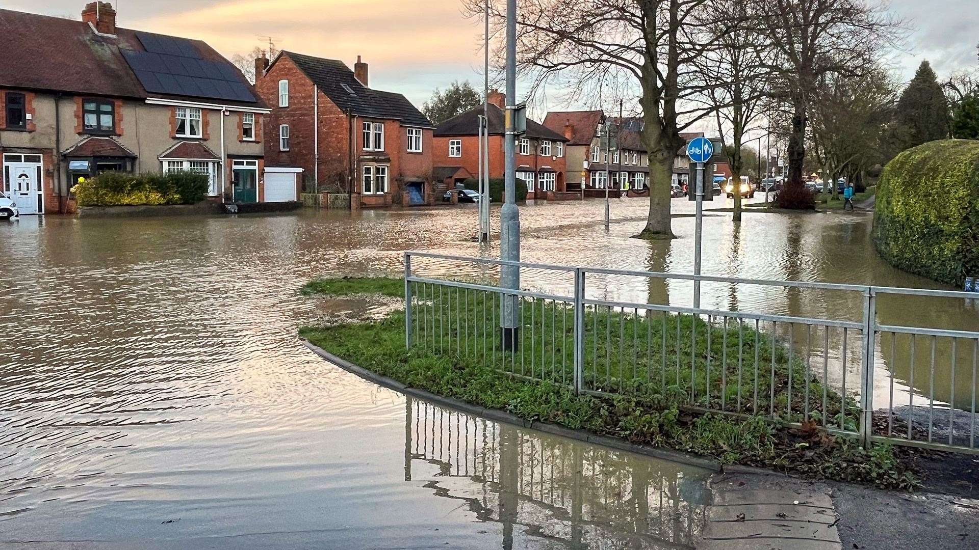 Flooding in Belton Lane, Grantham. Photo: Lincolnshire Fire and Rescue