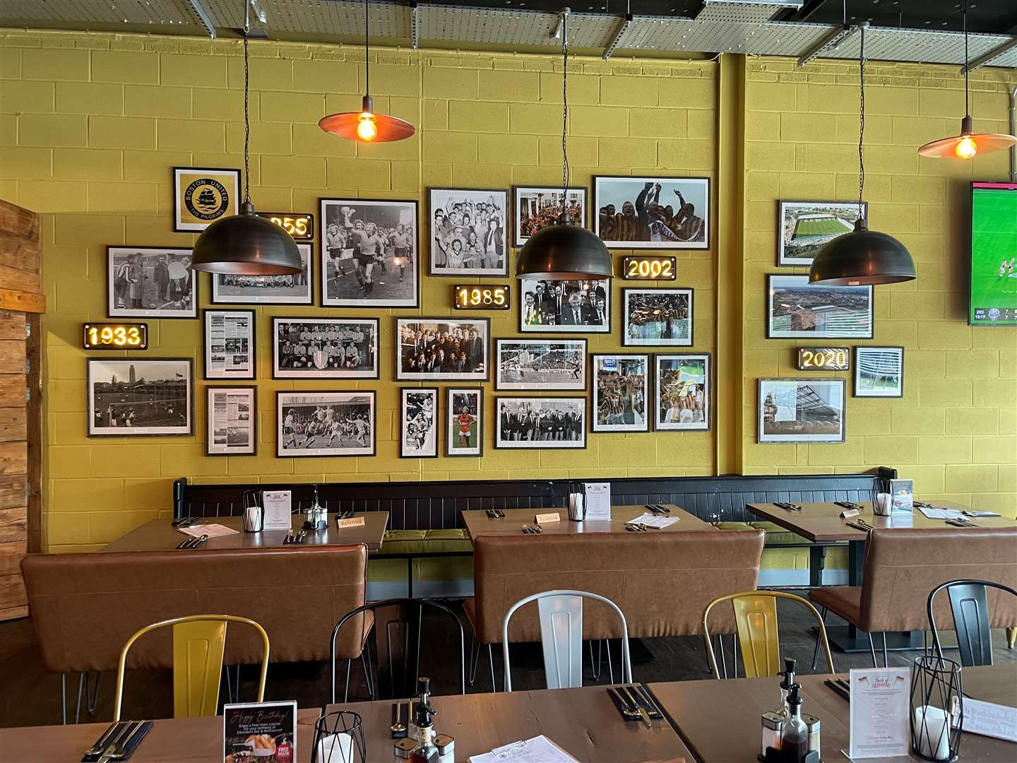 The Pilgrims' glory wall, charting the club's major successes