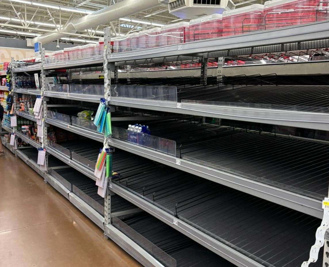 Walmart was clear of water. Photo: James Turner