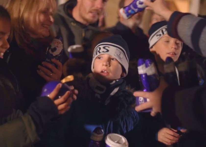 Cadbury's Christmas 'Cadvent' advert shot in Corby Glen. Image: Cadbury