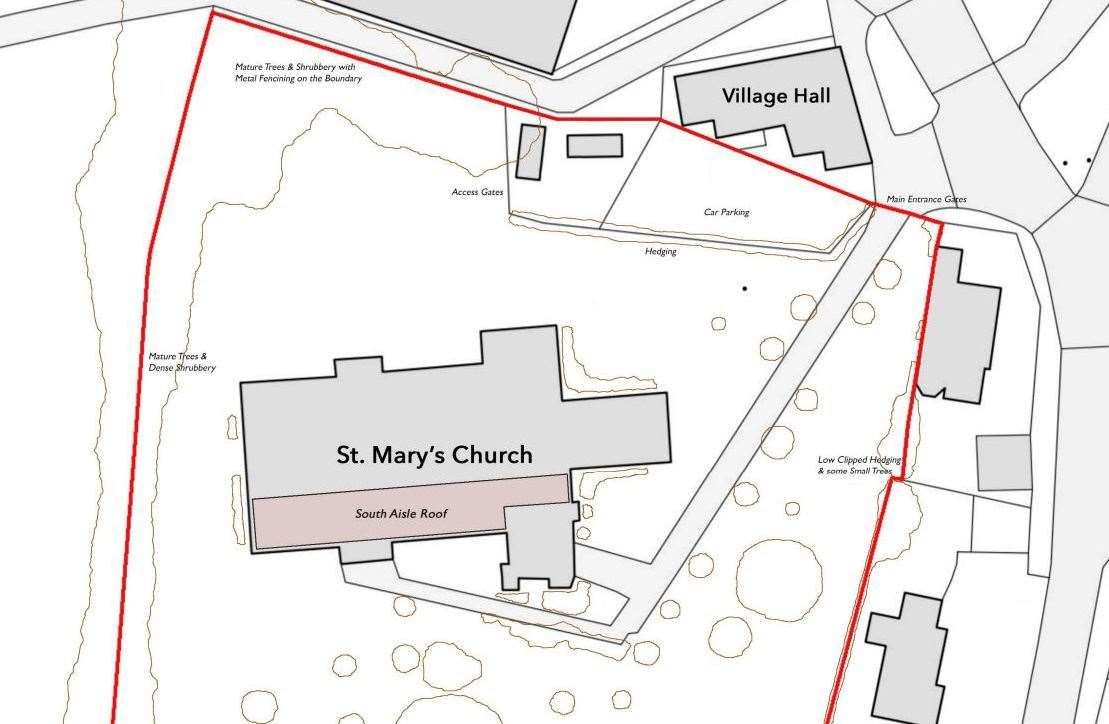 St Mary's Church Whaplode roof plan. UK Map Centre.com