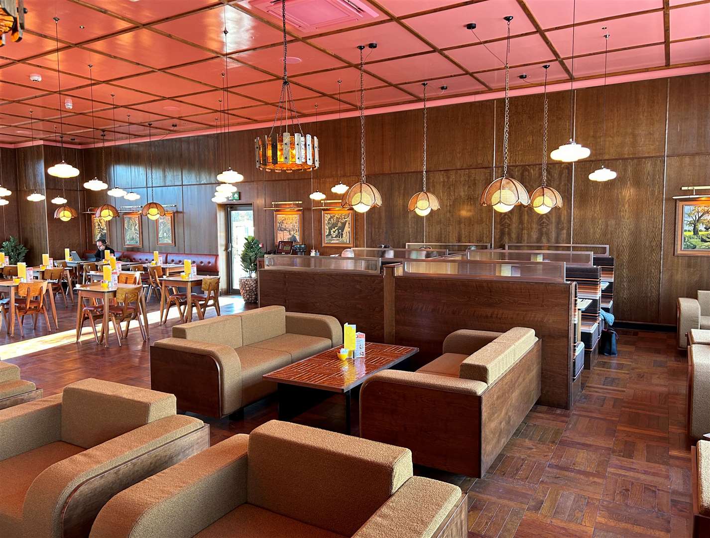 There is a range of seating from booths to comfy chairs