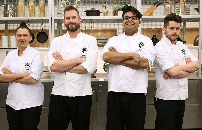 Hambleton Hall senior sous chef Beth Hipwell with her competitors. Photo: BBC/Shine TV