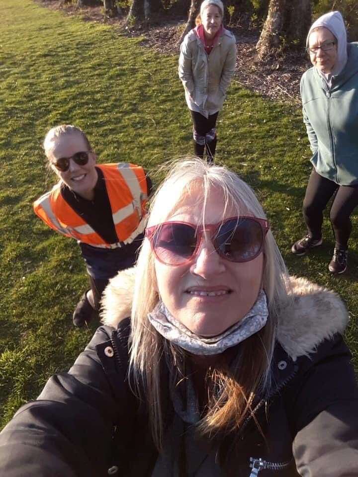 Community Mind Matters Running Group: Vanessa Browning (front) with Emma Rose (high-vis jacket) and members, (49882104)