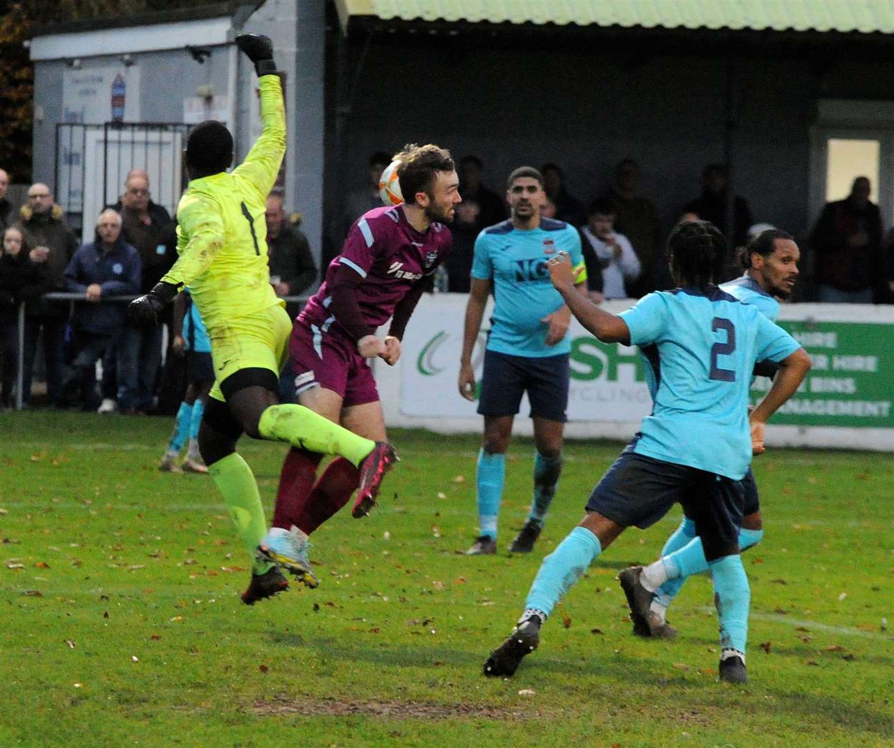 Action from Bourne Town's victory over Radford. Photo: Chris Lowndes