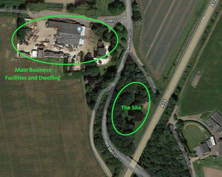 An aerial view of the site provided in the supporting statement