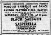An advert for the Black Sabbath gig in The Journal