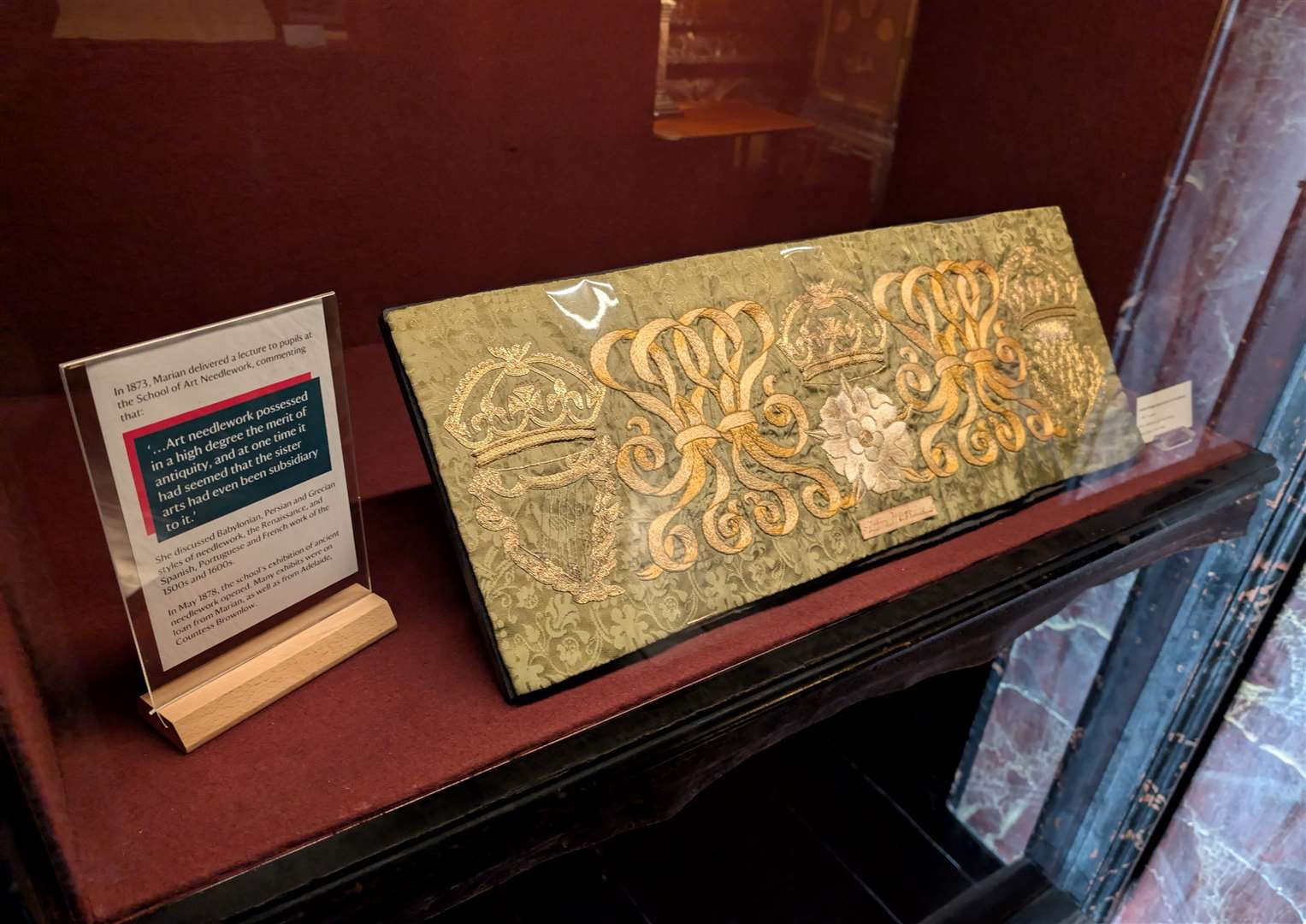 A needlework design by Marian Alford displayed in Belton's Artistic Journeys exhibition