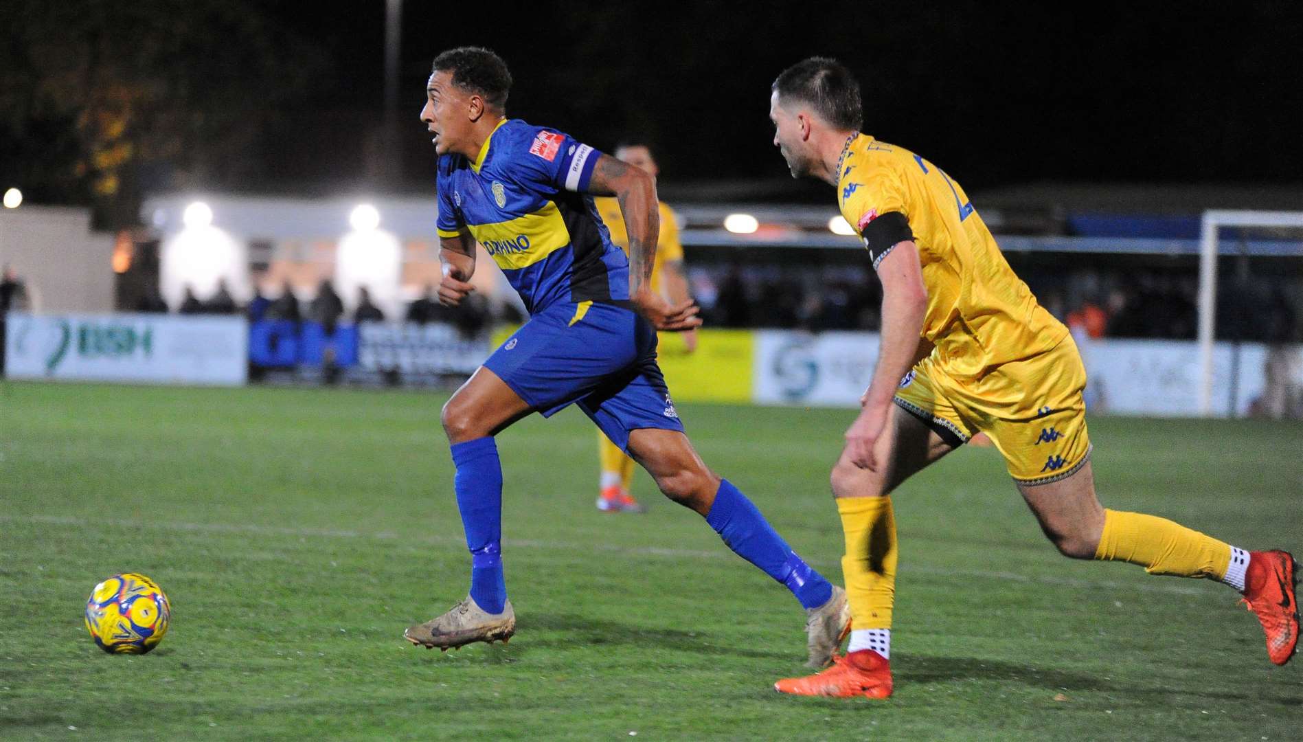 Action from Spalding's home defeat to Leiston. Photo: Chris Lowndes