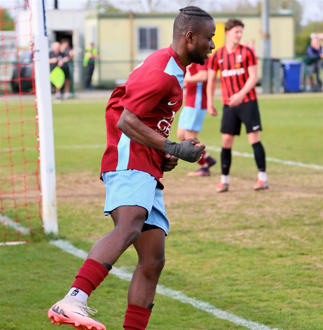 Byron Adiado netted twice for Deeping. Photo: Jason Richardson