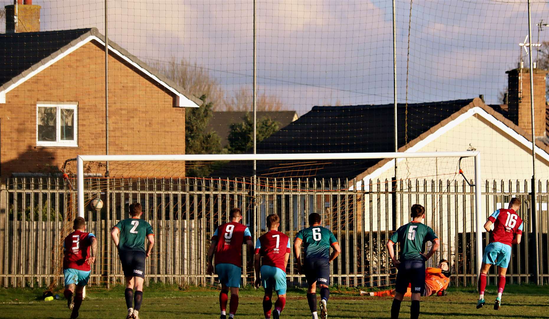 Deeping Rangers convert the penalty to claw one back. Images: Rob Currell.