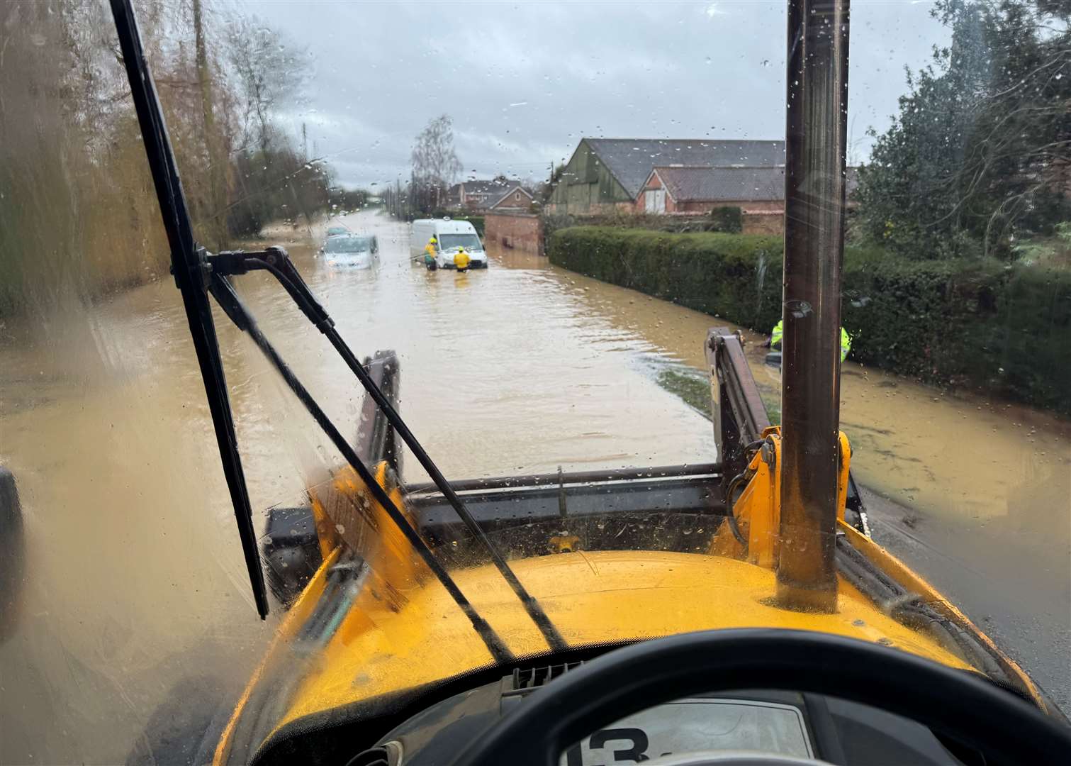 Dean and his son rescued five people including a pregnant woman and a dog