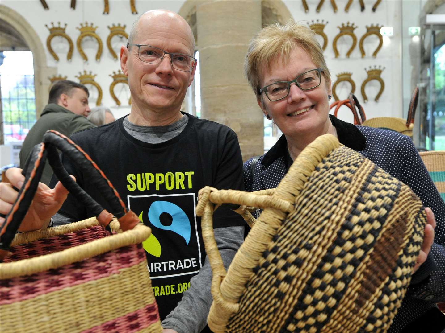 David Lewis and Gale Waller encourage people to buy Fairtrade products. Photo: Chris Lowndes