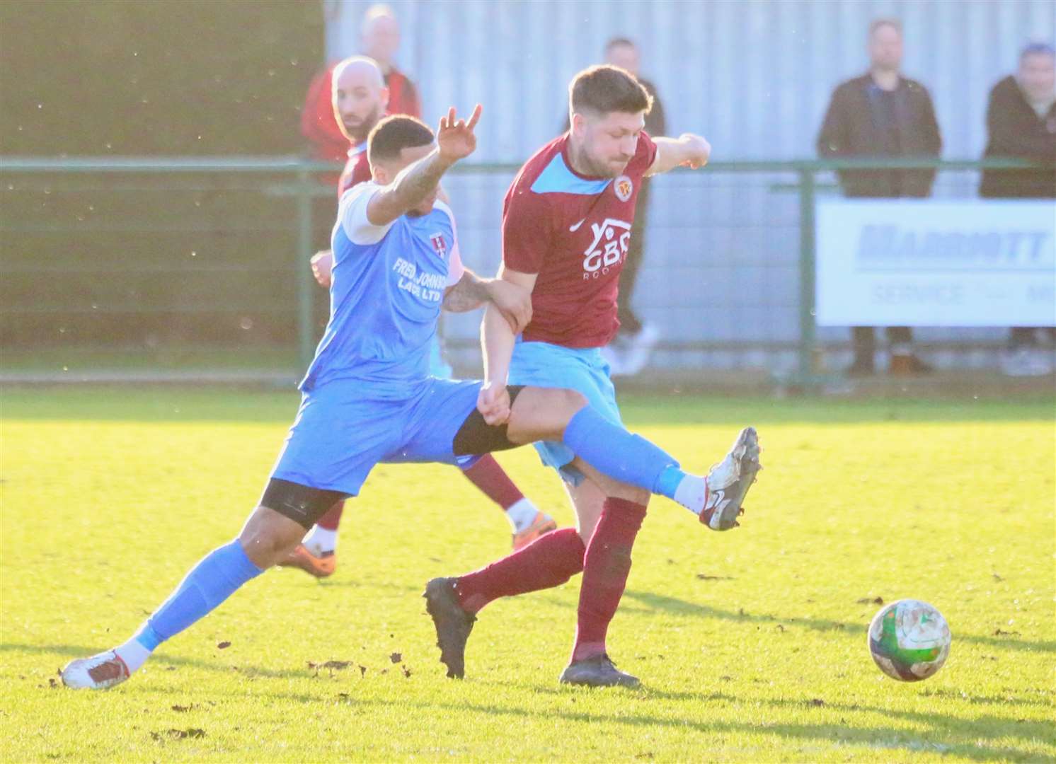 Match action from Deeping Rangers' victory over Kimberley Miners Welfare. Photo: Jason Richardson