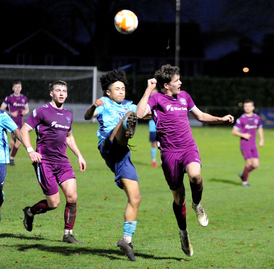 Action from Bourne Town's victory over Radford. Photo: Chris Lowndes