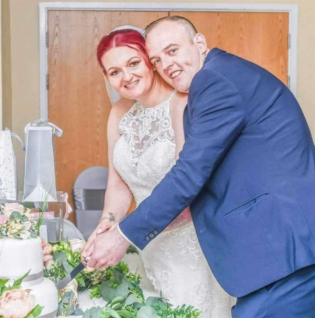 Eloise Allsop and husband Daniel Allsop at their wedding