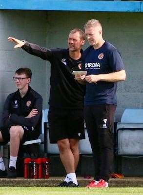 New manager Brett Whaley with assistant Chris Lenton. Photo: Jason Richardson