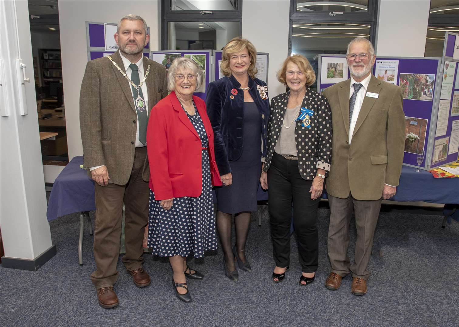 Mayor Adam Lowe, Joyce Lucas, Lord-Lieutenant Dr Sarah Furness, High Sheriff Sue Jarron and chairman Chris Morton Photo: Lee Hellwing