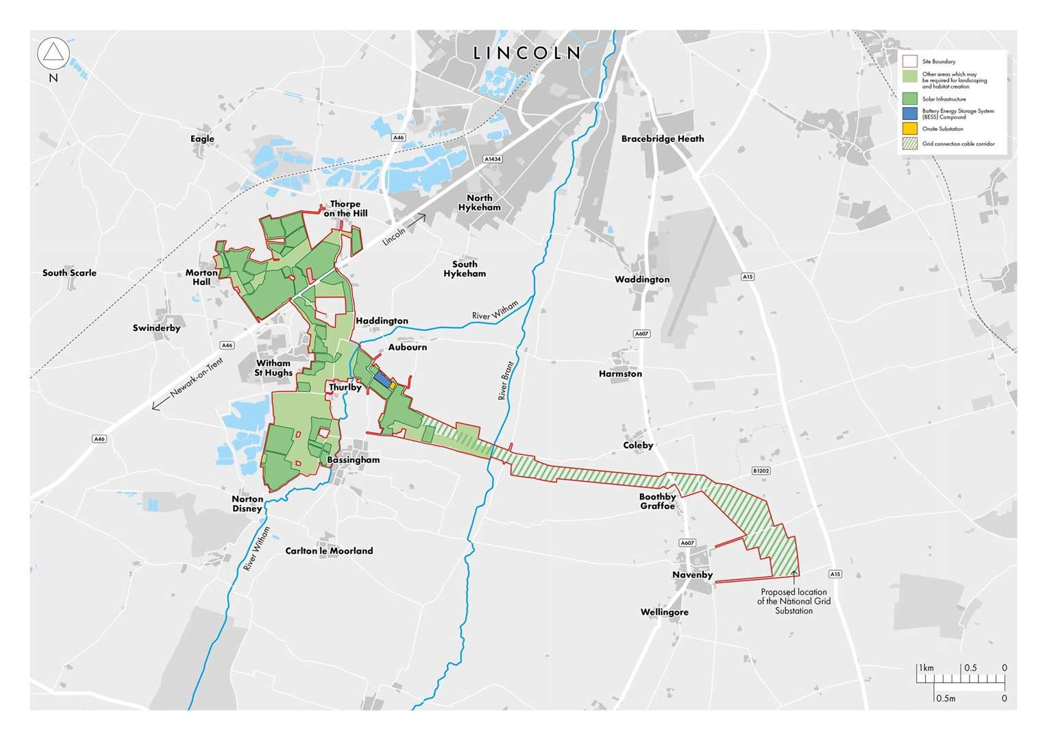 Fosse Green solar farm updated plans map. Photo: Fosse Green Energy Limited.