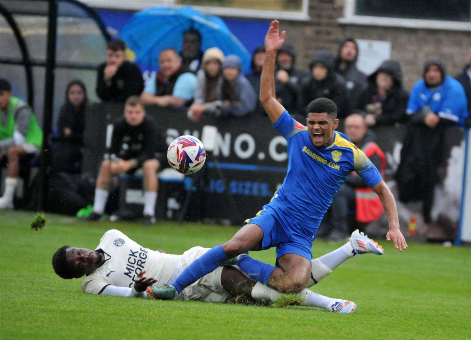 Action from Spalding's pre-season friendly with Peterborough United. Photo: Chris Lowndes