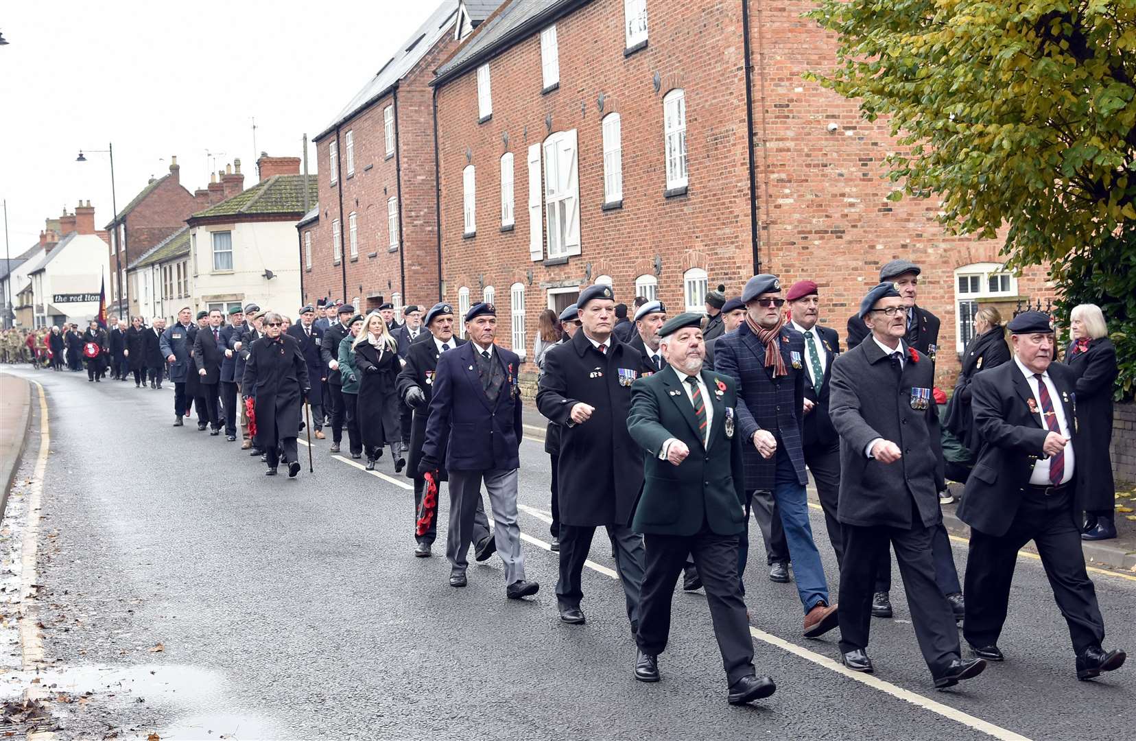 The parade through town included British Armed Forces veterans